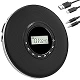 Greadio Tragbarer CD-Player Discman CD Spieler Anti-Skip Schutz 4 EQ-Sounds Walkman Player, TF-Karte/AUX-Ausgang Klein Musik Player, kompatibel mit CD-R, CD-RW und MP3 für Auto Zuhause