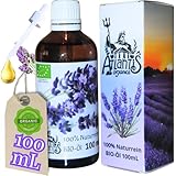 Premium Lavendelöl BIO – [100% natürlich] Bio-zertifiziertes ätherisches Öl, ätherische Öle – für Diffusor, Küche, Aromatherapie mit Lavendelöl – Lavandin Grosso @ Atlantis Organica