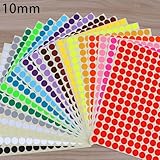 DIY Basteln mit bunten runden Etiketten, 20-teiliges Aufkleber-Set für einfaches Markieren (10 mm, 20 Stück)