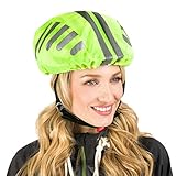 Protecticure Hochwertiger Helmüberzug für den Fahrradhelm - Regenschutz 360° Rund-Um-Reflektoren - Wasserdichter Fahrrad Regenüberzug - Unisex Helmregenüberzug Helmschutz reflektierend
