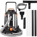 COIL Teichschlammsauger, Schlammsauger, Poolreiniger Staubsauger, Teichreiniger, Tank (35l), Saugleistung: 18 KPa, + Entwässerungspumpe 600W, 1400W