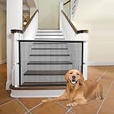 Gcffom Treppenschutzgitter Hund,Tierschutzgitter,Hundeschutzgitter Zusammenklappbar,Absperrgitter Hund,Türschutzgitter Ohne Bohren für Treppen,Türen,Flur(110 * 72cm,Schwarz)