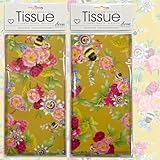 Bedrucktes Seidenpapier mit Blumenmuster, 2 Packungen mit je 4 Blättern, in biologisch abbaubarer Verpackung und säurefrei, entworfen in Großbritannien, insgesamt 8 Blatt 50 x 70 cm