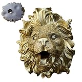 Lion Garden Spitter - Harz Wandbrunnen, Outdoor Wasserschmuck | Natürliche Finish Mit Spritzfunktion, Skulptur Für Staubdekor Innen Kunstgarten Display Patio Landschaftsbau Wand-montiert Sie