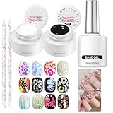 Schwarz-weißer Gellack, Mit Meereswellen Und Spitzeneffekten, 5 Ml, Zeichnen, Malen, Nägel, Kunstdesign, Spitzenbuchstaben, Wellenblumen-Maniküre, Professionelle Fingernagelbasis, Für Reisen, Freundin