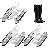 MBAIYO Stiefelbügel aus Stahl mit 2 verstellbaren Clips, robuste Hosenbügel mit rutschfestem Griff, platzsparend, Reisebügel, Organizer für Schrank, Stiefel, Hose, Kleidung, Hüte, Socken, 30 Stück
