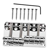 Milisten Metallbrücke Für Bassgitarre Hardtail-topload-brücke Feste Brücke Saiter-bass Bassbrücke Ersatz-brücke Für Elektrische Bassgitarre