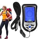 Digitaler Höhenmesser, elektronischer Höhenmesser | Multifunktions -Handheld -Temperaturbarometer -Barometerkompass,Tragbares Gerät mit Hintergrundbeleuchtung, Outdoor -Messgerät, Wettervorhersage für