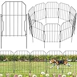 WELDUN Gartenzaun 10 Stücke Metall Steckzaun, Dekoration Gitterzaun für Garten, Total 310 cm (L) x 41 cm (H), Garten Zaun Gartenbeet und Tierbarriere, für Kaninchen, Hund, Hof