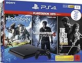 PlayStation 4 - Hits Bundle (1TB, schwarz, slim) inkl. Uncharted 4, The Last of Us, Horizon Zero Dawn