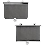 Bavooty Sonnenrollo Auto, 2er Pack Sonnenschutz Auto Baby, UV-Schutz 30, 40 x 60 cm, Schwarz