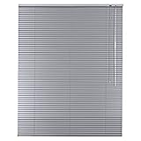 Alu Jalousie Aluminium Jalousette in Farbe Silber - Breite 40 bis 240 cm - Höhe 130/175 / 220 cm - Tür Fenster Rollo Jalousette Aluminium Fensterjalousie Lamellen Metall (220 x 175 cm)
