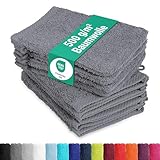 10er Pack Waschhandschuhe, Waschlappen Größe 15x21 cm in Anthrazit 100% Baumwolle