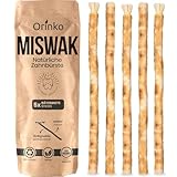 100% Natürliche Miswak Zahnbürste für Weiße Zähne und Mundhygiene – Umweltfreundliche Siwak Holz Zahnbürste für Frischen Atem – Set aus 5 Nachhaltigen Zahnreinigungsstäben - ORINKO