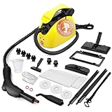 Waitbird Dampfreiniger mit 21 Zubehörteilen 248°F Hochtemperatur-Dampf Großer 1.1L Wassertank, 45 Min Laufzeit Ideal für Polstermöbel, Böden, Autos & Familienhaushalte-Gelb