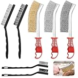 7 Stück Drahtbürste Set, Stahlbürste mit Messingbürste Grill, Edelstahlbürste und Nylonbürste, Metallbürste für Holz, Bohrer, Reinigung Schweißschlacke, Rostentfernung, Drahtbürsten Set