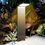 Solarlampen für Außen Garten 4 Stück, Helle 60LED Solarleuchten für Außen IP65 Wasserdicht, Warme & Kühle Solar Wegbeleuchtung mit 4 Modi, Solar Gartenleuchten für Einfahrt Rasen Terrasse Deko Hof