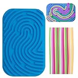 Sensorik Spielzeug Activity Board,Doppelseitiges Aktivitätsbrett Sensorisches,Sensorisches Spielzeug Aktivitätsbrett,zur Stresslinderung, ADHS und Autismus,mit 11 Zubehör Schnüren(Blau)