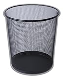 IPEA Papierkorb aus schwarzem Metallgitter – 26 x 23 cm – Abfalleimer für Recyclingpapier, geeignet für Büro, Zuhause, Zimmer, Schule – Aus Metall – Mülleimer für Schreibtisch, Tisch, Möbel