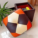 Gepolsterter Sitzhocker aus Leder, quadratischer Sitz, Ottomane, Fußhocker, Massivholz, Wohnzimmer, Couchtisch, Bank, klein, 38,1 x 38,1 x 40,6 cm, quadratischer Sitz, moderne Heimdekoration