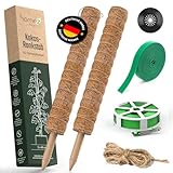 HOMEZ Rankhilfe Monstera [2X 40cm] Moosstab - Pflanzenstütze – einfach verlängerbar - ideale Kletterhilfe für Zimmerpflanzen - inkl. Befestigungsmaterial und Stabilisator