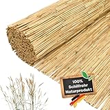 Coradoma Schilfrohrmatte Sichtschutz in 12 Größen | 120x300 cm | Sichtschutzmatte aus Schilfrohr für Balkon, Garten und Terrasse | natürlicher Zaun Sichtschutz