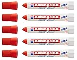 edding Spezialmarker 950 industry painter, 10 mm | (5 Marker, rot)