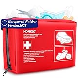 HONYAO Verbandskasten Auto 2025, KFZ-Verbandtasche nach aktueller DIN 13164, Erste Hilfe Set Auto 2025, StVO Konform, Erste Hilfe Tasche für PKW Motorrad LKW Wohnwagen, Europaweit Gültig