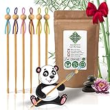 Oriculi aus Bambus 6 x [AAA+] – Ohrkur umweltfreundlich, lebenslang wiederverwendbar, Ersatz für den Wattestäbchen – japanischer Ohrreiniger Zero Dechet