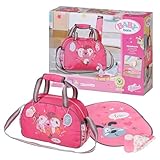 BABY born Wickeltasche, Puppenwickeltasche in rosa grau inkl. Wickelunterlage, Windel und Puderdose, 832455 Zapf Creation