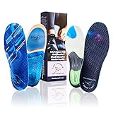 2 Paar Einlegesohlen, Unisex, orthopädische Einlage für Plattfuß, totale Unterstützung des Fußgewölbes, Stoßdämpfung bei Überpronation und Plantarfasziitis