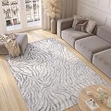 TAPISO Valley Teppich Kurzflor Grau Beige Schwarz Zebra Tiermuster Meliert Verwischt Abstrakt Modern Wohnzimmer Schlafzimmer ÖKO-TEX 120 x 170 cm