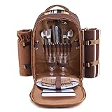 Picknickrucksack für 2 Personen Picknick Rucksack Hamper Kühltasche mit Geschirr Set & Decke