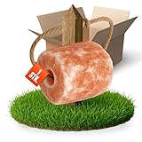 Kristallsteinsalz Leckstein mit Kordel - Stein 2kg - 2,5kg aus echtem Himalaya Salz - naturbelassener Salzleckstein für Pferde, Ziegen & Wildtiere - Robustes Stall & Weide Pferdezubehör