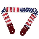 LRXIYODE Bassgitarrengurt Flagge Verstellbarer Gitarrengurt Canvas für Gitarre und Bass Langlebig für Musiker und Gitarrenliebhaber