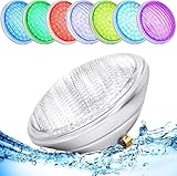 AHJ PAR56 Poolbeleuchtung Unterwasser, 48W LED Poolleuchten RGB, Poolscheinwerfer Led Lampe IP68 Wasserdicht, Pool LED Licht mit Fernbedienung, Schwimmbadleuchten Poolscheinwerfer 12V AC/DC