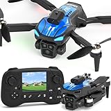 Drohne FPV mit 1080P Kamera Adult,2.8' LCD Bildschirm Fernbedienung,Quadcopter Hindernisvermeidung für Beginner,Tippen Fliegen Höhenhaltung Geste Schwerkraftsteuerung faltbar,3 Geschwindigkeiten