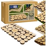 MODO24 Gehweg Gartenweg aus Holz, 1 Modul, Gartentritt, Trittplatten, Holzscheibe, Holzscheiben, Weg Holzpfad, Gartenplatten, Beetplatten, Bodenplatten, Gehwegplatten, FSC Holz, Modulmaß 80x40x2 cm