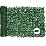 Künstliche Efeu Hecke Sichtschutz, 100 * 300cm Efeu Sichtschutz, Balkon Sichtschutz Efeu, Sichtschutz Balkon Blätter Sichtschutz Künstliche Hecke Garten Außenwohnung Balkon Veranda Deck Wanddekoration
