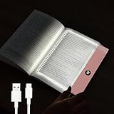 Maxspace Leselampe Buch, 3 Lichtfarben Dimmbares LED Buchlampe mit Timer, Wiederaufladbare Buch Leselampe für Nachtlesungen im Bett (Rosa)