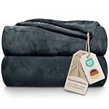 Gräfenstayn® Kuscheldecke flauschig & super weich - hochwertige Fleecedecke auch als Wohndecke, Tagesdecke, Sofadecke & Wohnzimmer geeignet - Überwurf Decke Sofa & Couch (Anthrazit, 200x150 cm)
