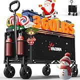 3 in 1 Bollerwagen Faltbar, 360 Lbs Leichter Bollerwagen Mit All-Terrain-Rädern, Handwagen Für Lebensmittel, Camping, Strand, Garten Und Sport schwarz