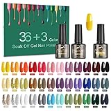 Tormay 39 Stück UV Nagellack UV Farbgel Set, UV Gel Nagellack Set, UV Lack Soak Off Gel Nail Polish für Nagel Design, Nagel Kunst Farbgel Nagelgel Set