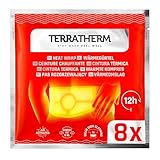 Terratherm Wärmegürtel - 12h wohlige Tiefenwärme, Wärmepflaster, Wärmepads für Rücken, Rückenwärmer - Nierenwärmer luftaktiviert - Größe S-XL, 8 Stück