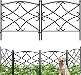 Amagabeli Garden Home 5PCS 60CM X 3M Beetzaun Metall Zaunelemente Dekorative Metall Gartenzäune Zaunelementen Gartenzaun Metall Zaun Garten Komplettset Zaun Metall Holz Draht Zäune Metall