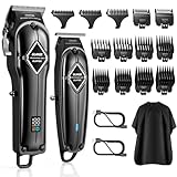 GLAKER Haarschneidemaschine für Herren + Haarschneider Kit, Akku-Friseur Professionelles Haarschneidemaschine Haarschneide-Set Bartschneider für Männer Frauen Kinder, Fading Clippers mit 13 Guards