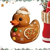 Weihnachtsenten, Lebkuchen-Weihnachtsen-Figuren, Weihnachtsbaum, Zuckerstange, Textur, niedliches Tier, Schreibtisch-Dekoration für Arbeitsplatz, Party, Theke, Kinderzimmer, Kamin, Nachttisch