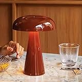 7IKE-II Pilz Nachttischlampe Tischlampe Led Dimmbar Tischleuchte Deko Wohnzimmer Schlafzimmer Tischlampen Bauhaus Bedside Table Lamp Magnetische Aufladung Schlafzimmer Arbeitszimmer Bar Nachtlampe