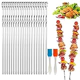 Grillspieße edelstahl,20 Stück grillspieße aus rostfreiem edelstahl,Grill Kabob Spieße edelstahl grill kabob spieße edelstahl Kebab spieße schaschlikspiesse edelstahl Für Lagerfeuer