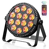 ZonQoonz 64W LED Par Licht mit Bluetooth und APP Steuerung, RGBW 4-in-1 LED Bühnenlicht Par Scheinwerfer Sound aktiviert für Party DJ Disco Show Festivals, Clubs